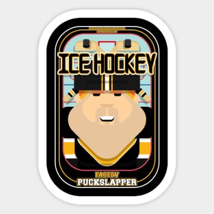 Ice Hockey Black and Yellow - Faceov Puckslapper - Josh version Sticker